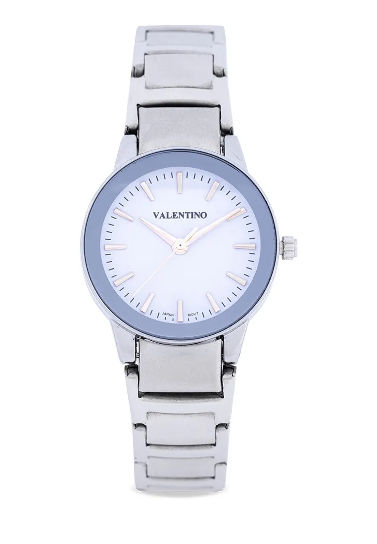 Valentino 20122360-WHITE DIAL Stainless Steel Strap Analog Watch for Women Affordable casual watches Sporty casual watches Affordable luxury casual watches