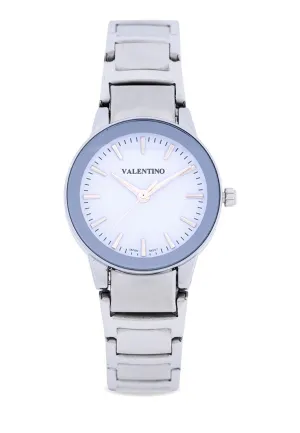 Valentino 20122360-WHITE DIAL Stainless Steel Strap Analog Watch for Women Affordable casual watches Sporty casual watches Affordable luxury casual watches
