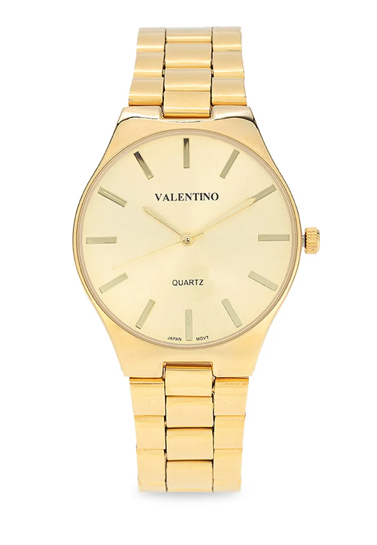 Valentino 20122397-GOLD DIAL Stainless Steel Strap Analog Watch for Women Affordable casual watches Sporty casual watches Affordable luxury casual watches