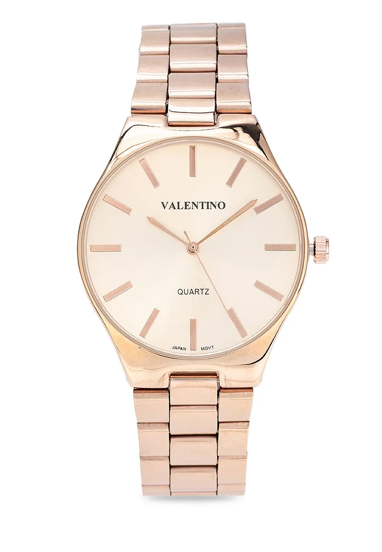 Valentino 20122398-ROSE GOLD DIAL Stainless Steel Strap Analog Watch for Women Affordable casual watches Sporty casual watches Affordable luxury casual watches