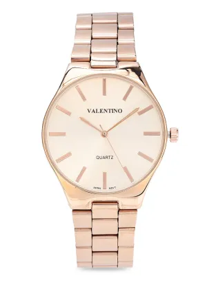Valentino 20122398-ROSE GOLD DIAL Stainless Steel Strap Analog Watch for Women Affordable casual watches Sporty casual watches Affordable luxury casual watches