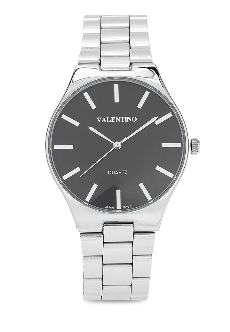 Valentino 20122399-BLACK DIAL Stainless Steel Strap Analog Watch for Women Affordable casual watches Sporty casual watches Affordable luxury casual watches