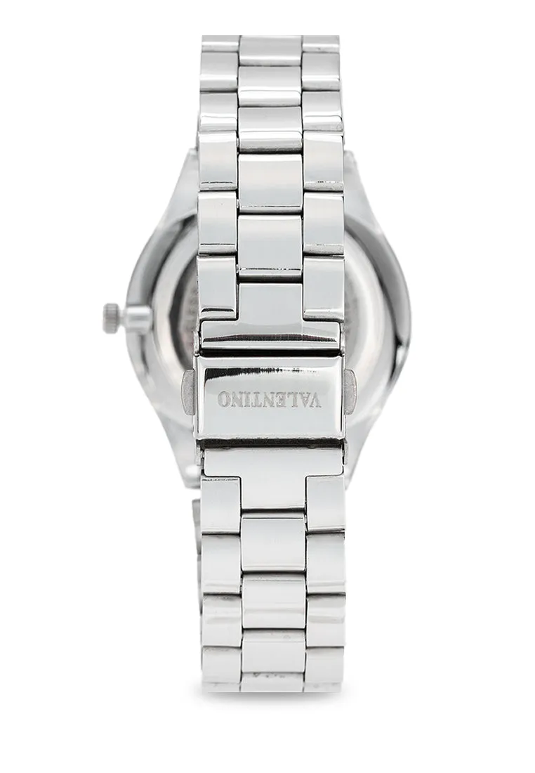 Valentino 20122399-BLACK DIAL Stainless Steel Strap Analog Watch for Women