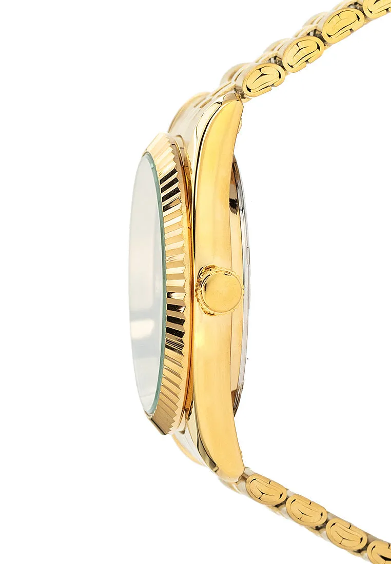 Valentino 20122402-GOLD - BLACK DIAL Stainless Steel Strap Analog Watch for Men
