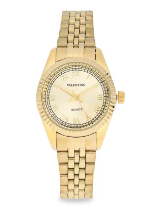 Valentino 20122403-GOLD - GOLD DIAL Stainless Steel Strap Analog Watch for Women Affordable casual watches Sporty casual watches Affordable luxury casual watches