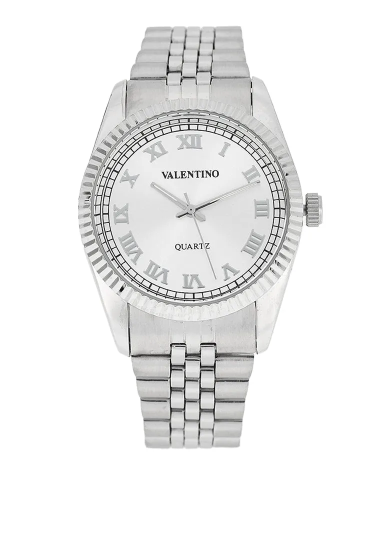 Valentino 20122404-SILVER DIAL Stainless Steel Strap Analog Watch for Men Affordable casual watches Sporty casual watches Affordable luxury casual watches