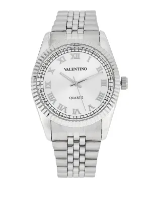 Valentino 20122404-SILVER DIAL Stainless Steel Strap Analog Watch for Men Affordable casual watches Sporty casual watches Affordable luxury casual watches