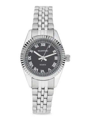 Valentino 20122405-BLACK DIAL Stainless Steel Strap Analog Watch for Women Affordable casual watches Sporty casual watches Affordable luxury casual watches