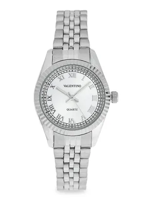 Valentino 20122405-SILVER DIAL Stainless Steel Strap Analog Watch for Women Affordable casual watches Sporty casual watches Affordable luxury casual watches