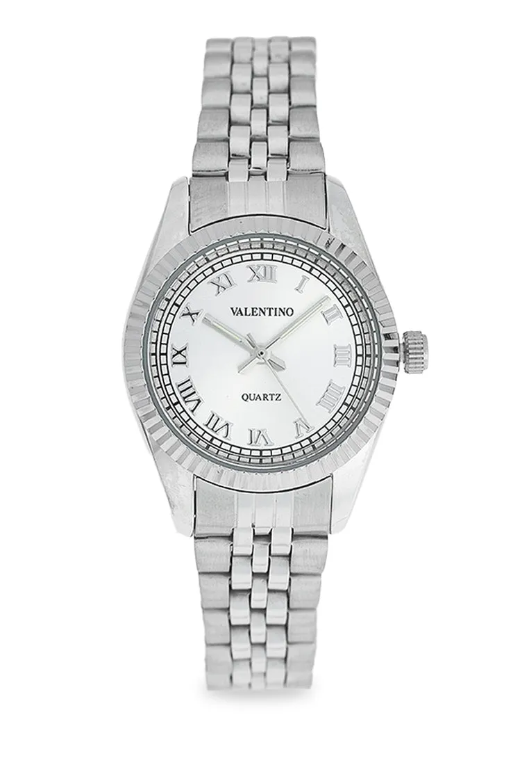 Valentino 20122405-SILVER DIAL Stainless Steel Strap Analog Watch for Women Affordable casual watches Sporty casual watches Affordable luxury casual watches