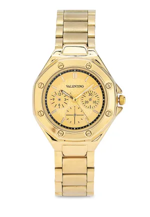 Valentino 20122470-GOLD DIAL Stainless Steel Strap Analog Watch for Women Affordable casual watches Sporty casual watches Affordable luxury casual watches