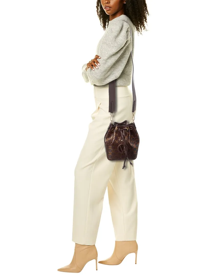 Valentino by Mario Valentino Jules Monogram Leather Bucket Bag