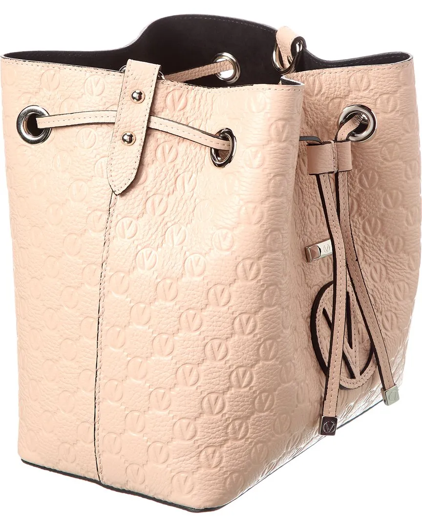 Valentino by Mario Valentino Karl Medallion Leather Bucket Bag