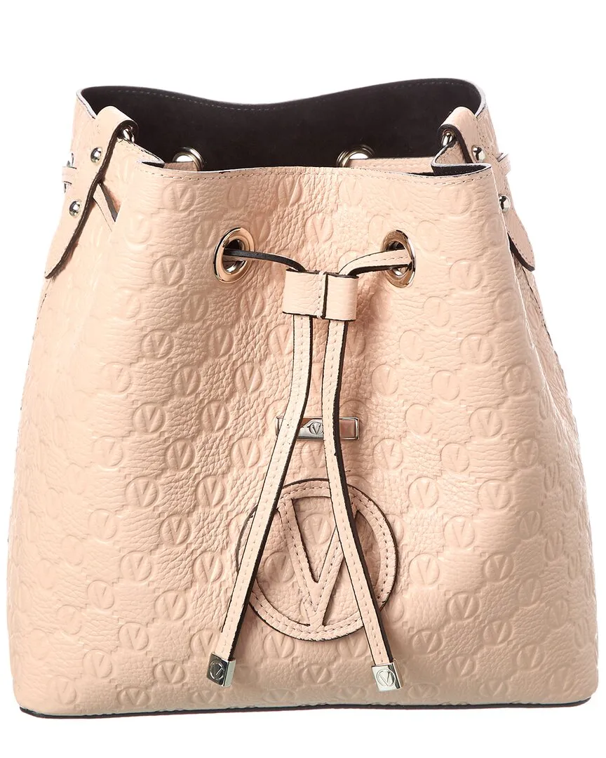 Valentino by Mario Valentino Karl Medallion Leather Bucket Bag stylish bucket bags