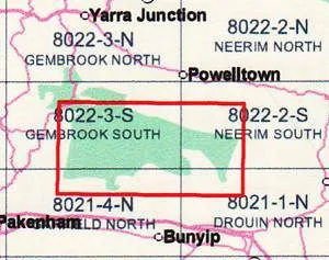 Vicmap Bunyip State Park Special 1:25,000 Double Format Map