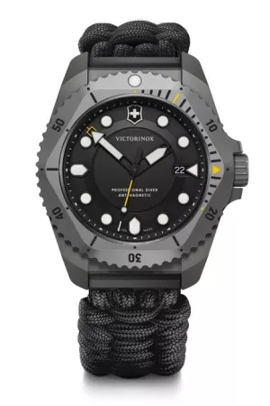Victorinox Dive Pro 43mm Black Paracord Strap Black Dial Watch 241993.1 