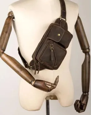 Vintage Leather Fanny Pack Mens Waist Bag Hip Pack Belt Bag Bumbag for Men Vintage Coffee