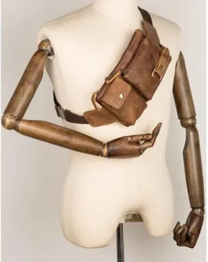 Vintage Leather Fanny Pack Mens Waist Bag Hip Pack Belt Bag Bumbag for Men Coffee