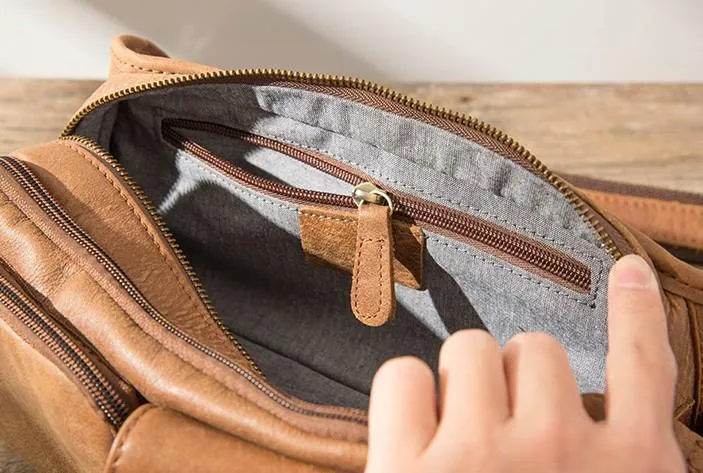 Vintage Leather Fanny Packs Mens Waist Bag Hip Pack Belt Bag for Men