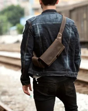 Vintage Leather Mens Fanny Pack Waist Bag Hip Pack Belt Bag Bumbag for Men Vintage Coffee