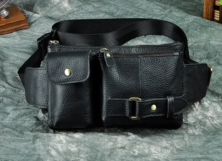 Vintage Leather Mens Fanny Pack Waist Pack Hip Pack Belt Bag for Men