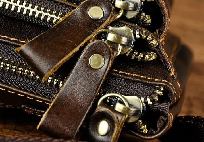 Vintage Leather Mens Fanny Pack Waist Pack Hip Pack Belt Bag for Men