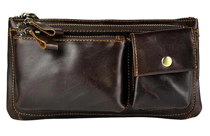 Vintage Leather Mens Fanny Pack Waist Pack Hip Pack Belt Bag for Men