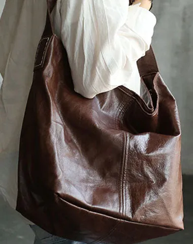 Vintage LEATHER WOMENs Large Bucket SHOULDER BAG Barrel Purse FOR WOMEN cheap online