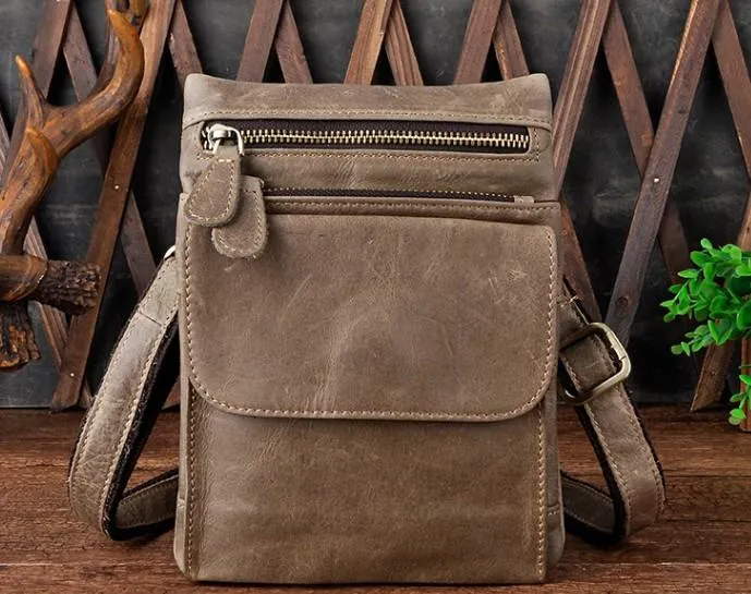 Vintage Mens Leather Belt Pouch Holster Side Bag Belt Case Waist Pouch for Men