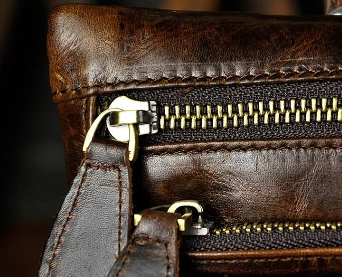 Vintage Mens Leather Belt Pouch Holster Side Bag Belt Case Waist Pouch for Men