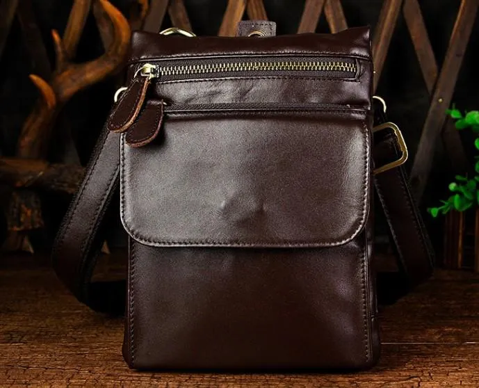 Vintage Mens Leather Belt Pouch Holster Side Bag Belt Case Waist Pouch for Men