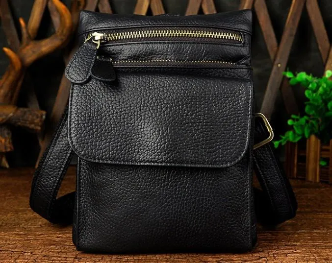 Vintage Mens Leather Belt Pouch Holster Side Bag Belt Case Waist Pouch for Men