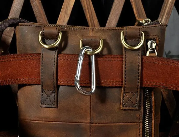 Vintage Mens Leather Side Bag Belt Pouch Holster Belt Case Waist Pouch for Men