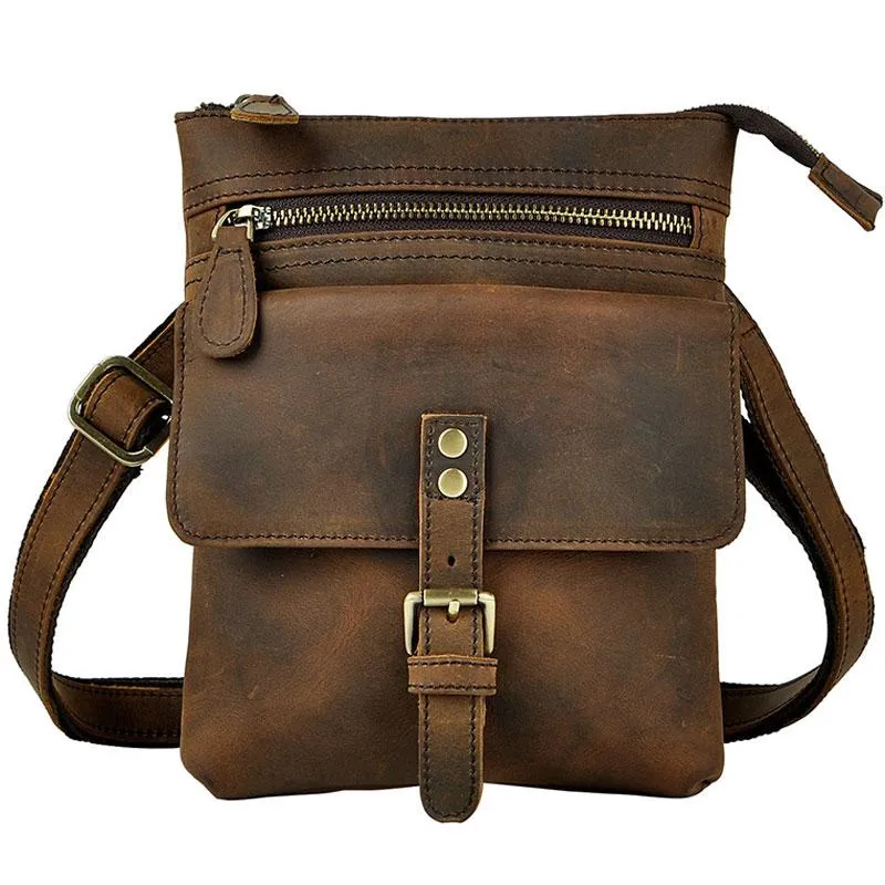 Vintage Mens Leather Side Bag Belt Pouch Holster Belt Case Waist Pouch for Men