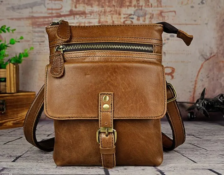 Vintage Mens Leather Side Bag Belt Pouch Holster Belt Case Waist Pouch for Men