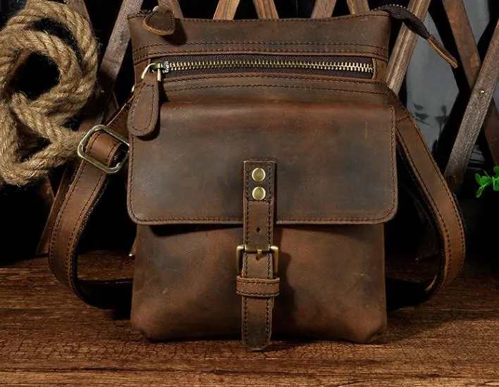 Vintage Mens Leather Side Bag Belt Pouch Holster Belt Case Waist Pouch for Men