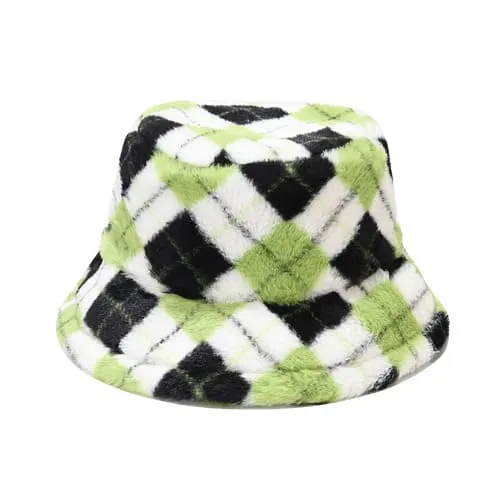 Vintage Rhombuses Fur Bucket Hat
