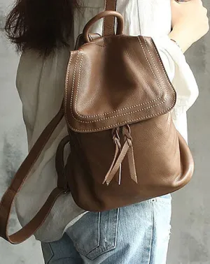 Vintage Soft LEATHER WOMEN Bucket Backpack School Backpack FOR WOMEN cheap online