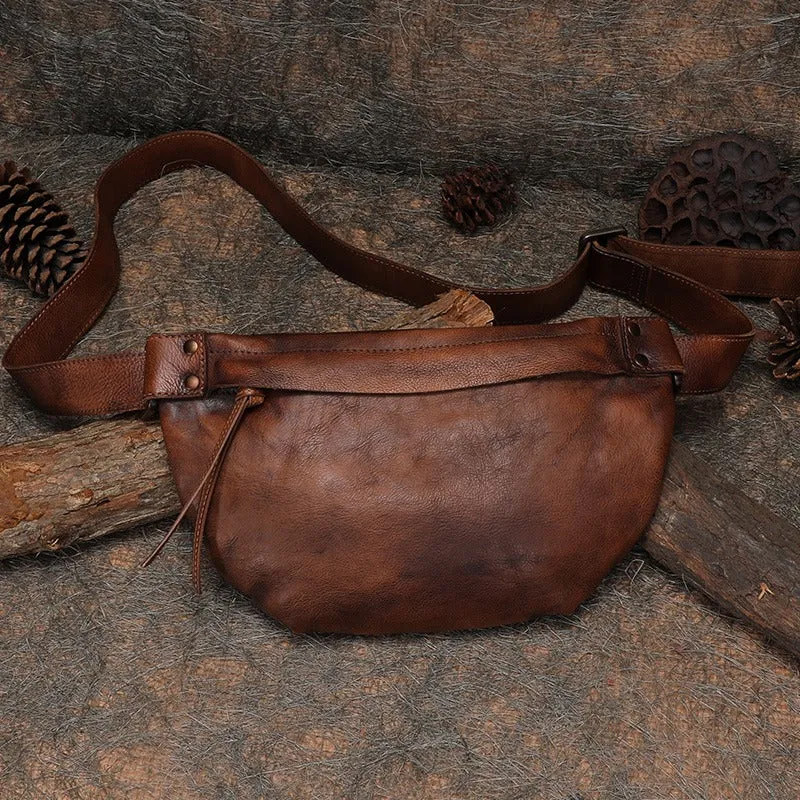 Vintage Women Leather Waist Bag Fanny Pack Handmade Hip Packs for Women