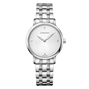 Wenger 01.1721.109 Women's Urban Donnissima Silver Dial Stainless Steel Crystal Watch Luxury Quartz Watch Quartz Watch Sale