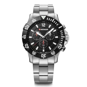 Wenger Seaforce Chrono Black Dial Stainless Steel Watch 01.0643.117 