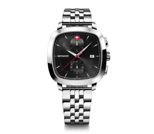 Wenger Vintage Classic Chrono 39.5mm Black Dial Stainless Steel Watch 01.1933.101 