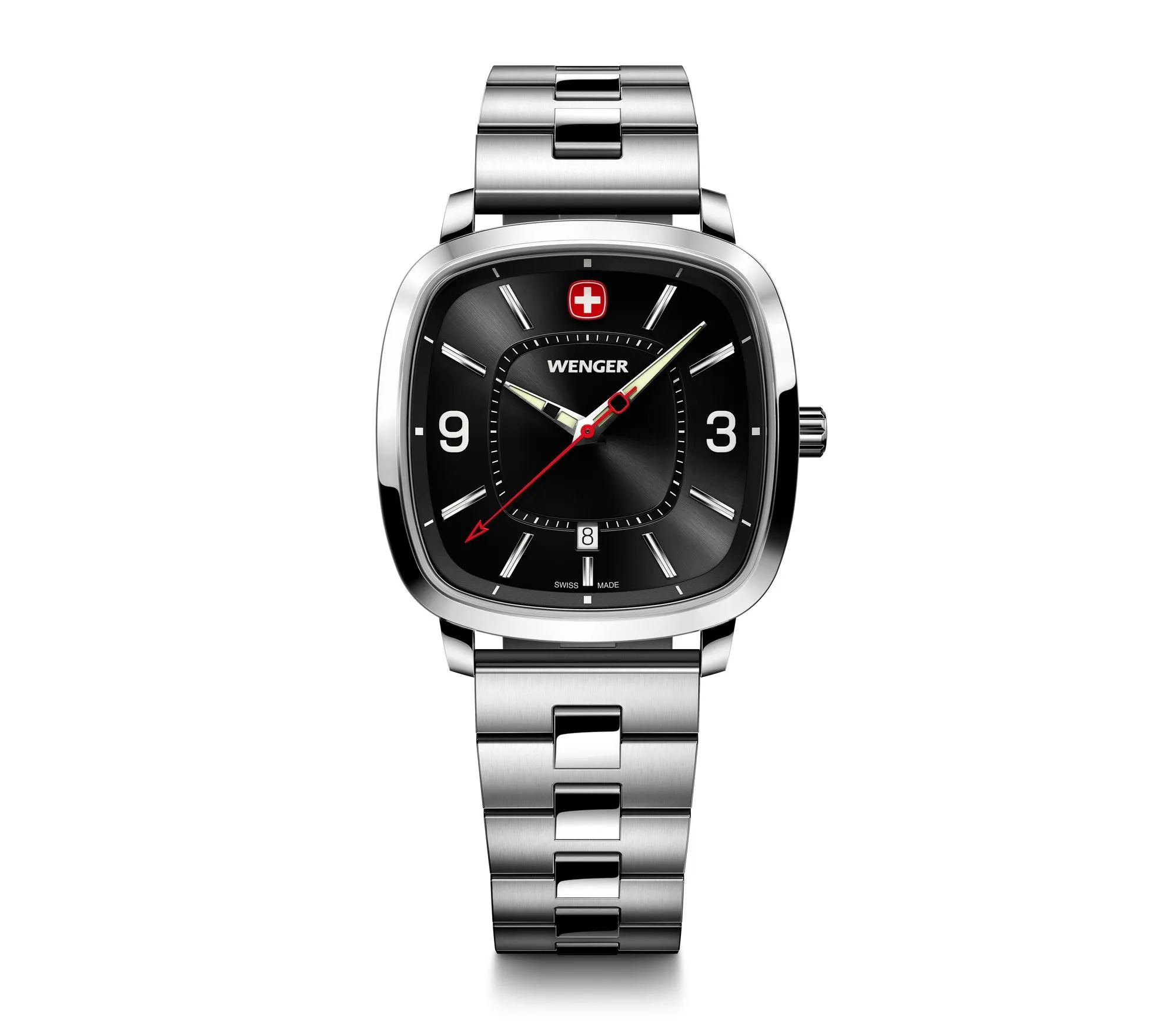 Wenger Vintage Sport 37mm Black Dial Stainless Steel Watch 01.1921.108 