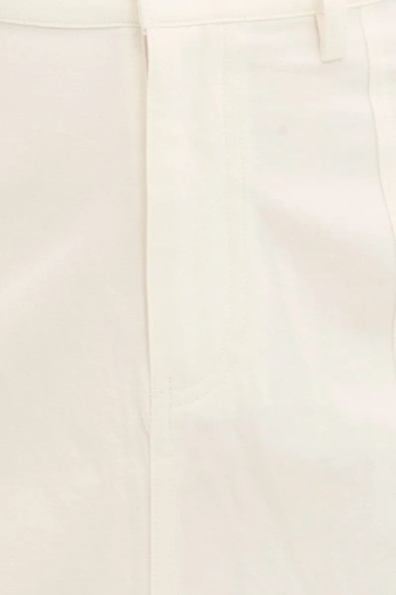 White Cargo Skirt Mini Mid Rise
