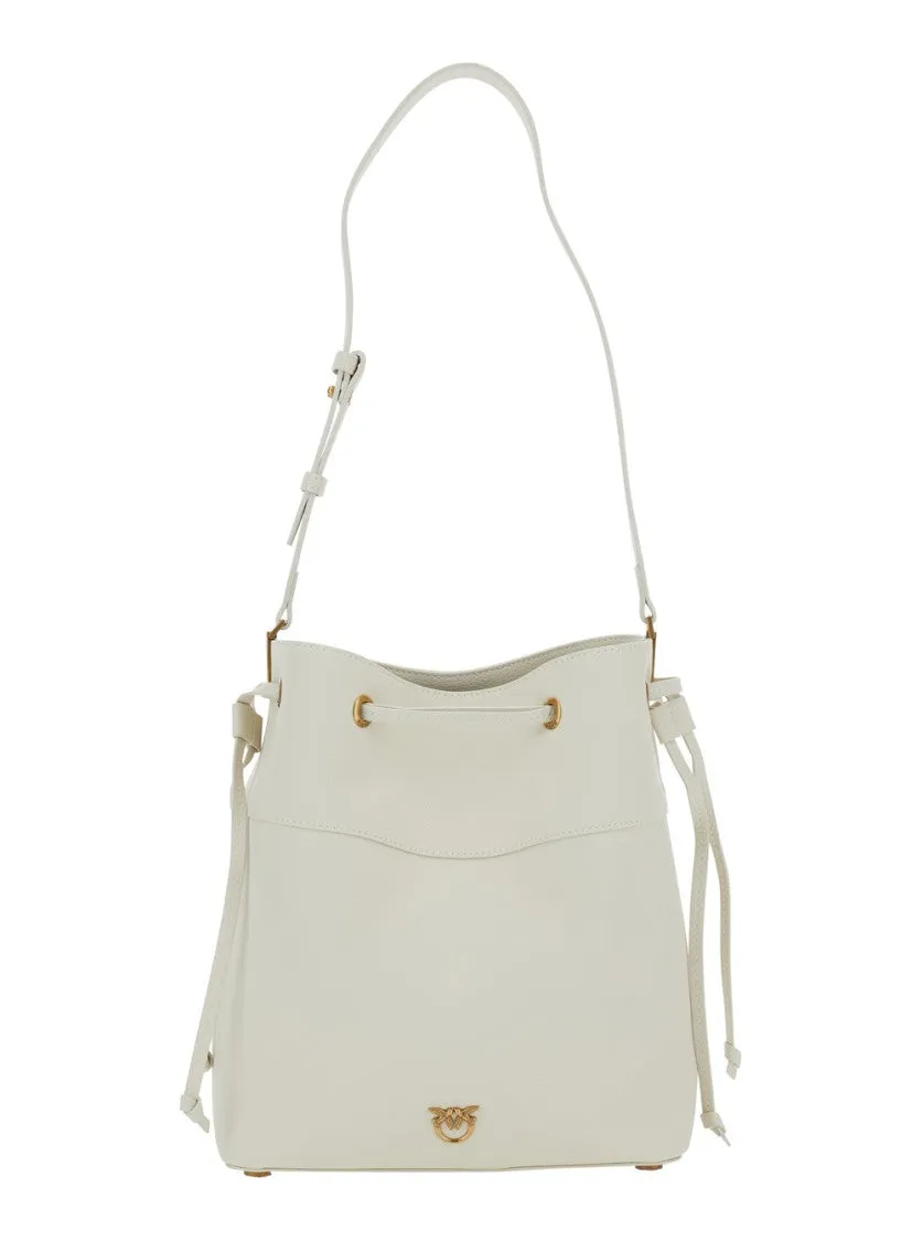 White Hammered Leather Bucket Bag stylish bucket bags