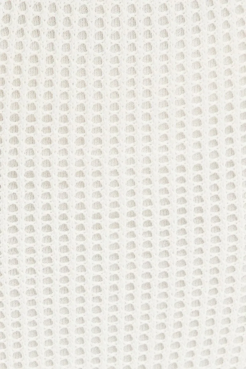 White Knit Skirt Midi Crochet