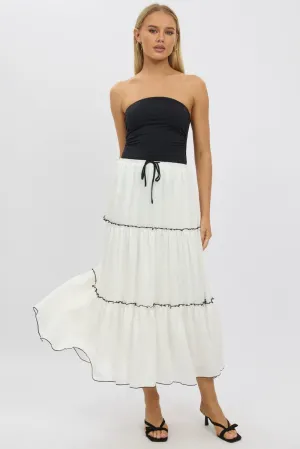 White Tiered Maxi Skirt,skirt,denim skirt,mini skirt,maxi skirt,jean skirt,skort,tennis skirt,pleated skirt,pencil skirt,bubble skirt,plisse skirt,fitted skirt,midi skirt,short skirt,short mini skirt,leather skirt,a line skirt