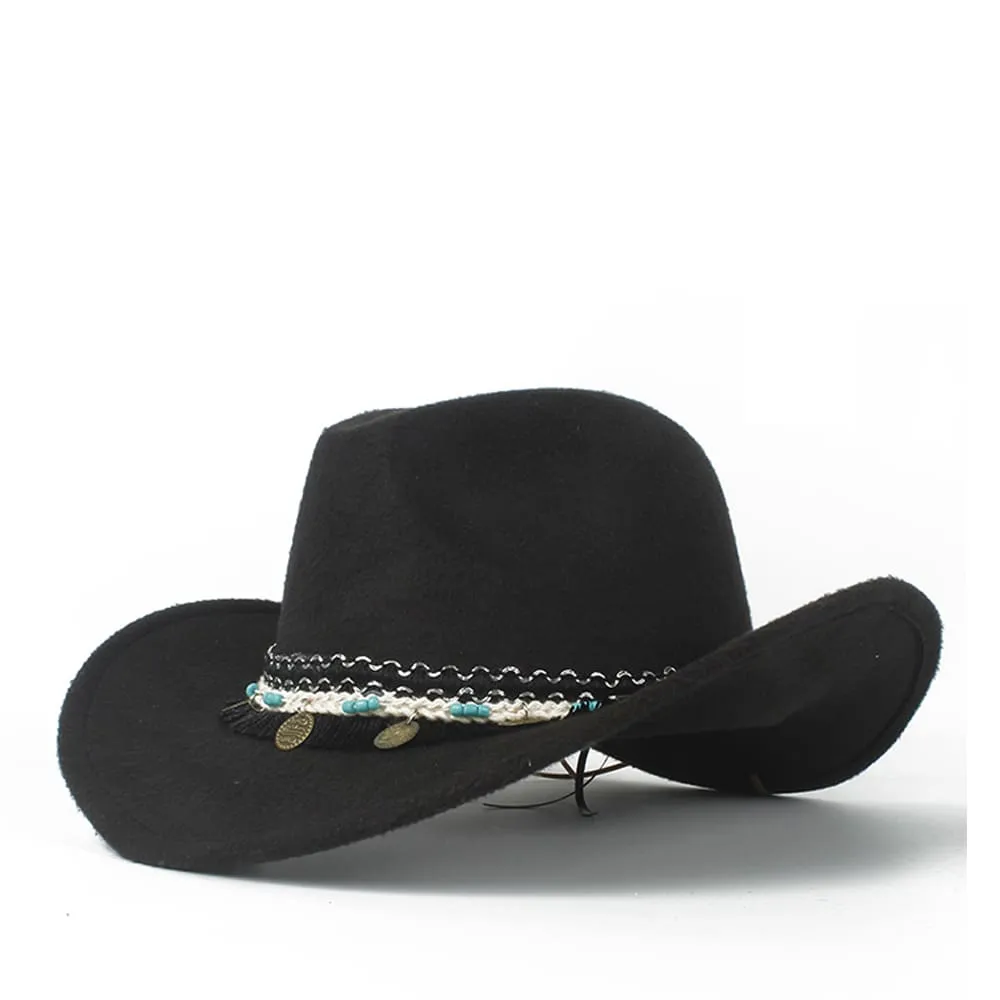 Wichita Wool Cowboy Hat boater hat with bow in beach sunlight
