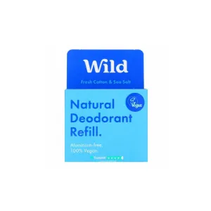 Wild Natural Deodorant Mens Cotton & Sea Salt Deodorant Refill 