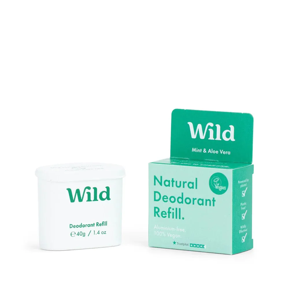 Wild Natural Deodorant Men's Mint & Aloe Deodorant Refill